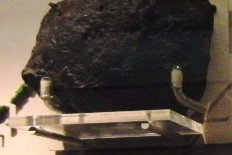 Tendo meteorite. Exhibit in the National Museum of Nature and Science, Tokyo, Japan.