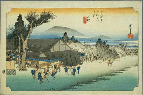 Ishibe on the Tokaido, ukiyo-e prints by Hiroshige