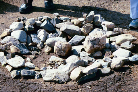 Jomon Grill. Uenohara Jomon Village, Kagoshima, Japan. Heated stones would have grilled meat and fish nicely in the Jomon era (c. 10,000 BC - 300 BC). As hunters and gatherers in this environment, the Jomon people were q