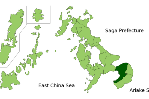The location of Unzen in Nagasaki Prefectuur, Japan