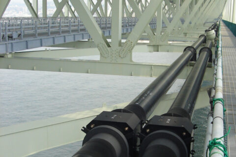 Waterpipes below Akashi-Kaikyo Bridge