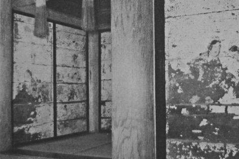 Partition paintings in the honden (prior to their removal), Yaegaki Jinja, Matsue, Shimane, Japan