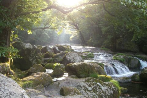 [熊本県] 広河原。菊池渓谷にある。